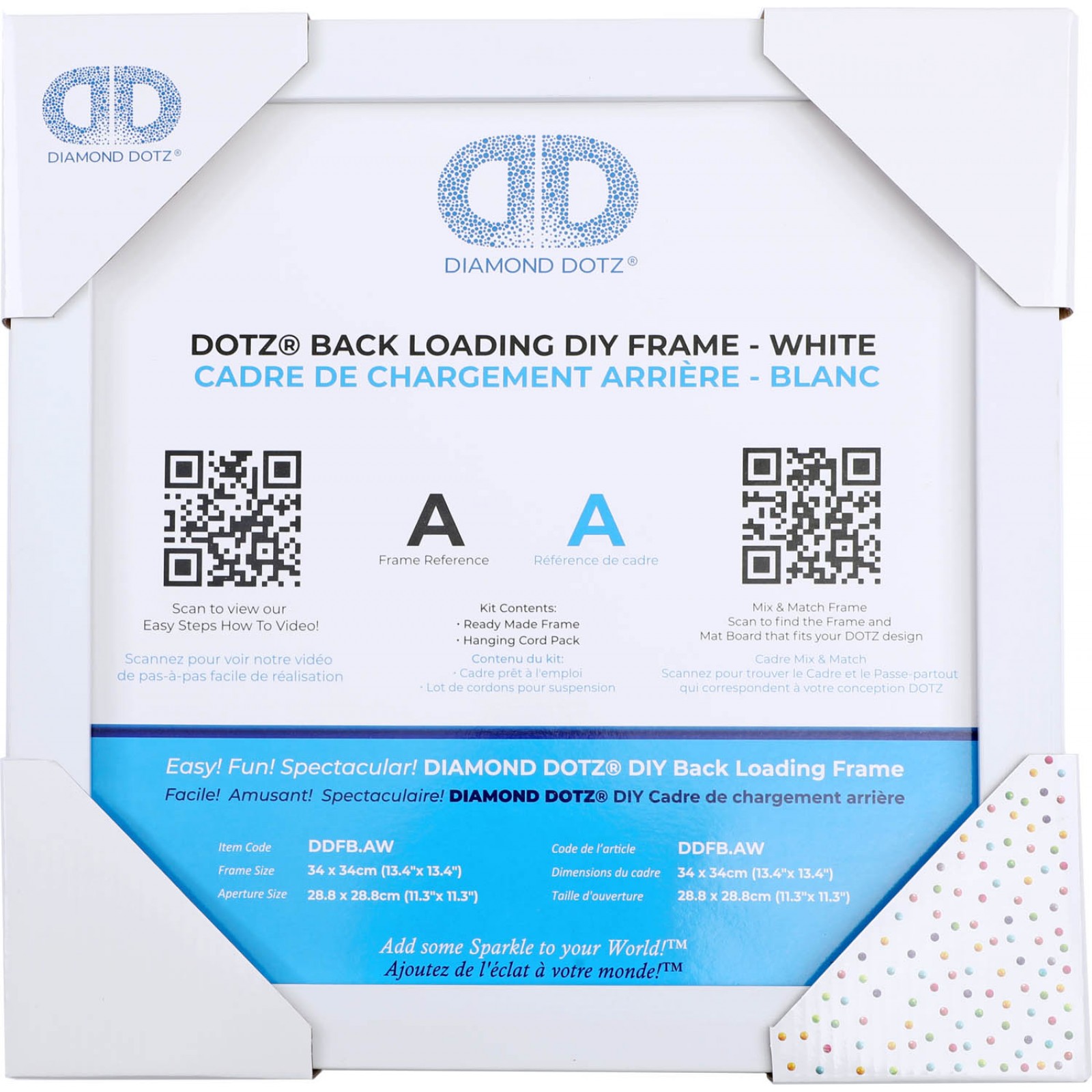 BACK LOADING FRAME A WHITE - 13.40 x 13.40 in