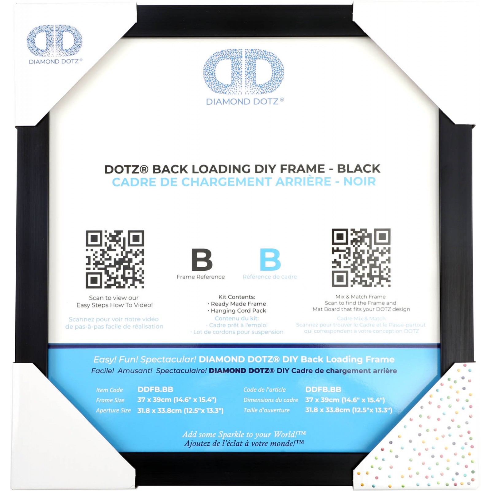 BACK LOADING FRAME B BLACK - 14.60 x 14.60 in