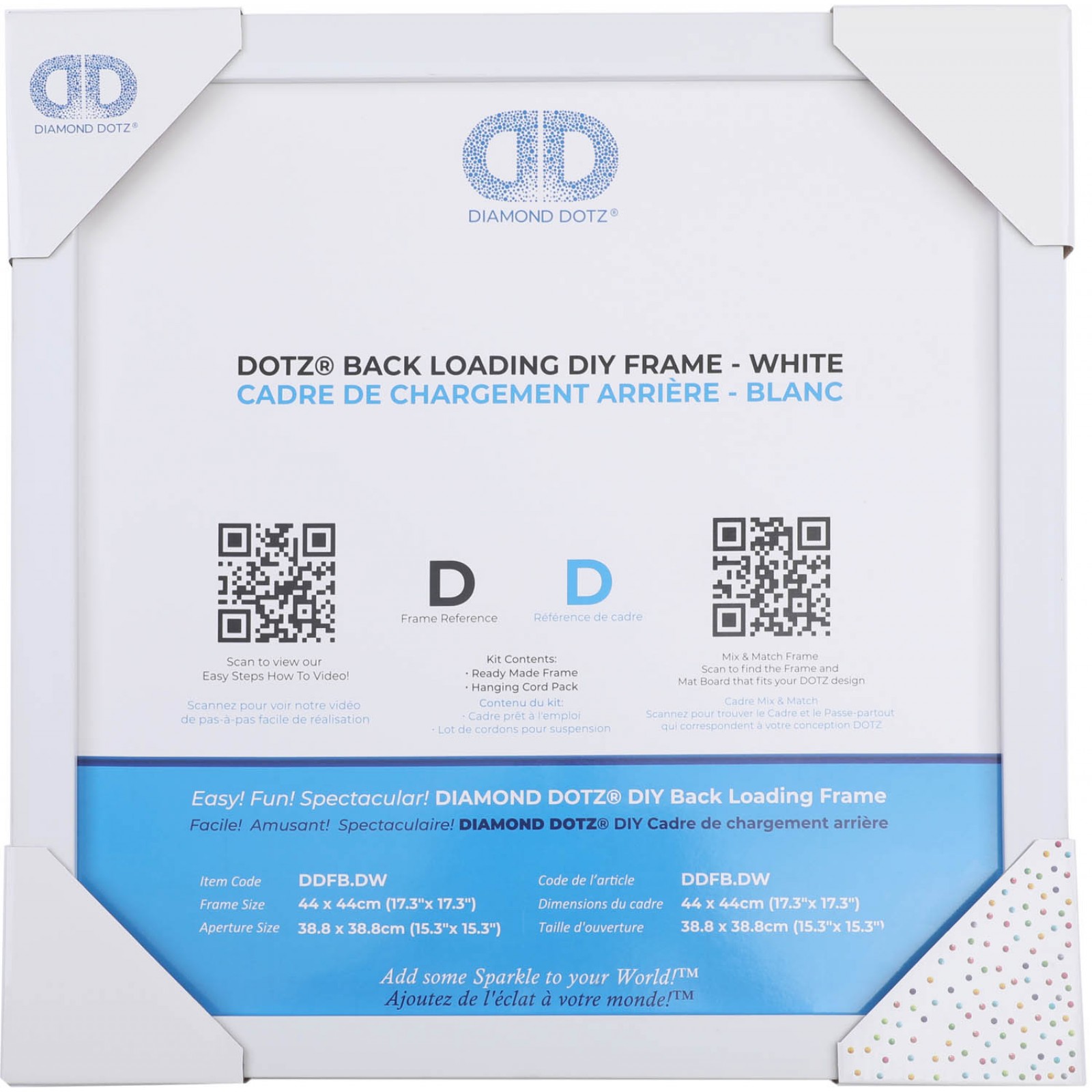 BACK LOADING FRAME D WHITE - 17.30 x 17.30 in