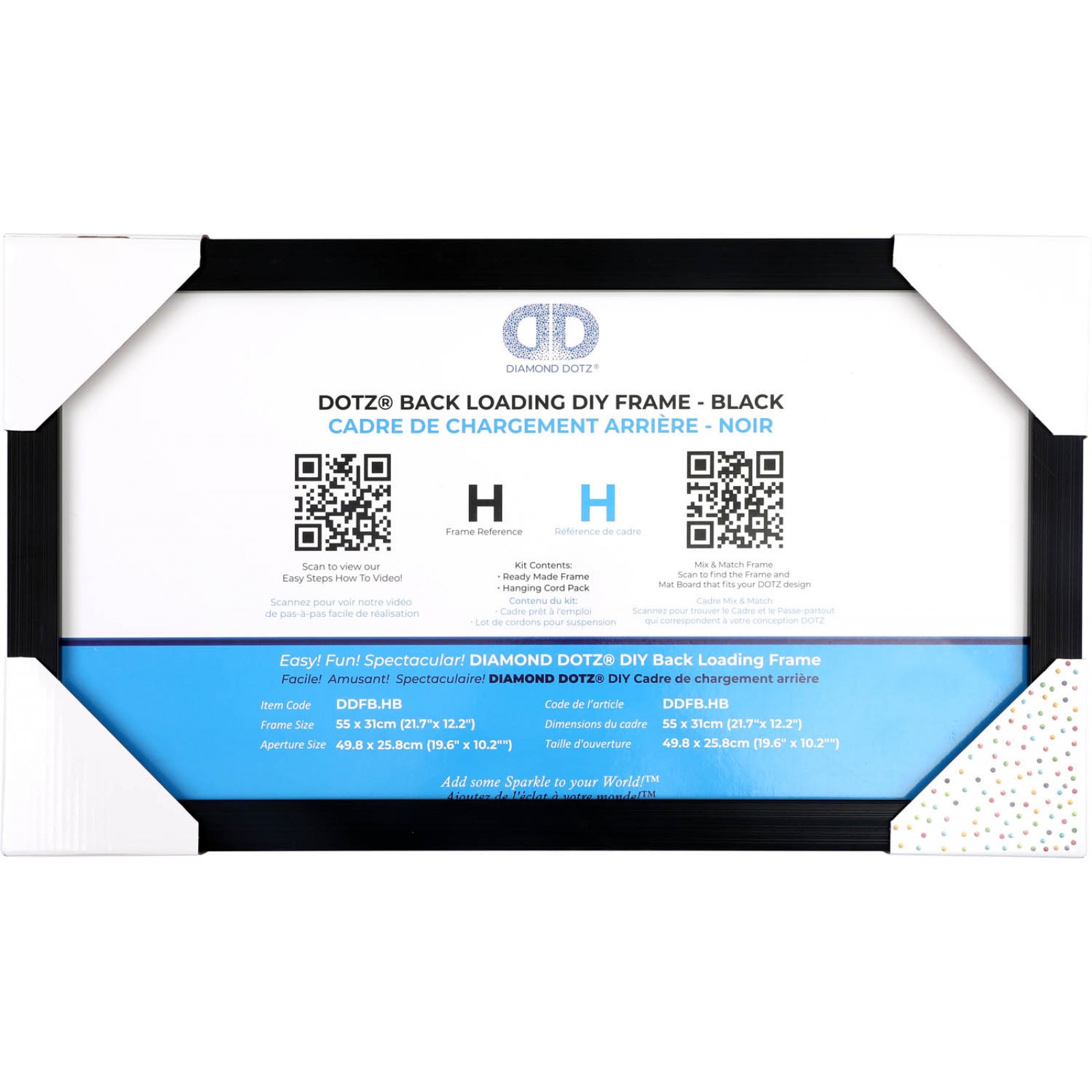 BACK LOADING FRAME H BLACK - 21.70 x 12.20 in