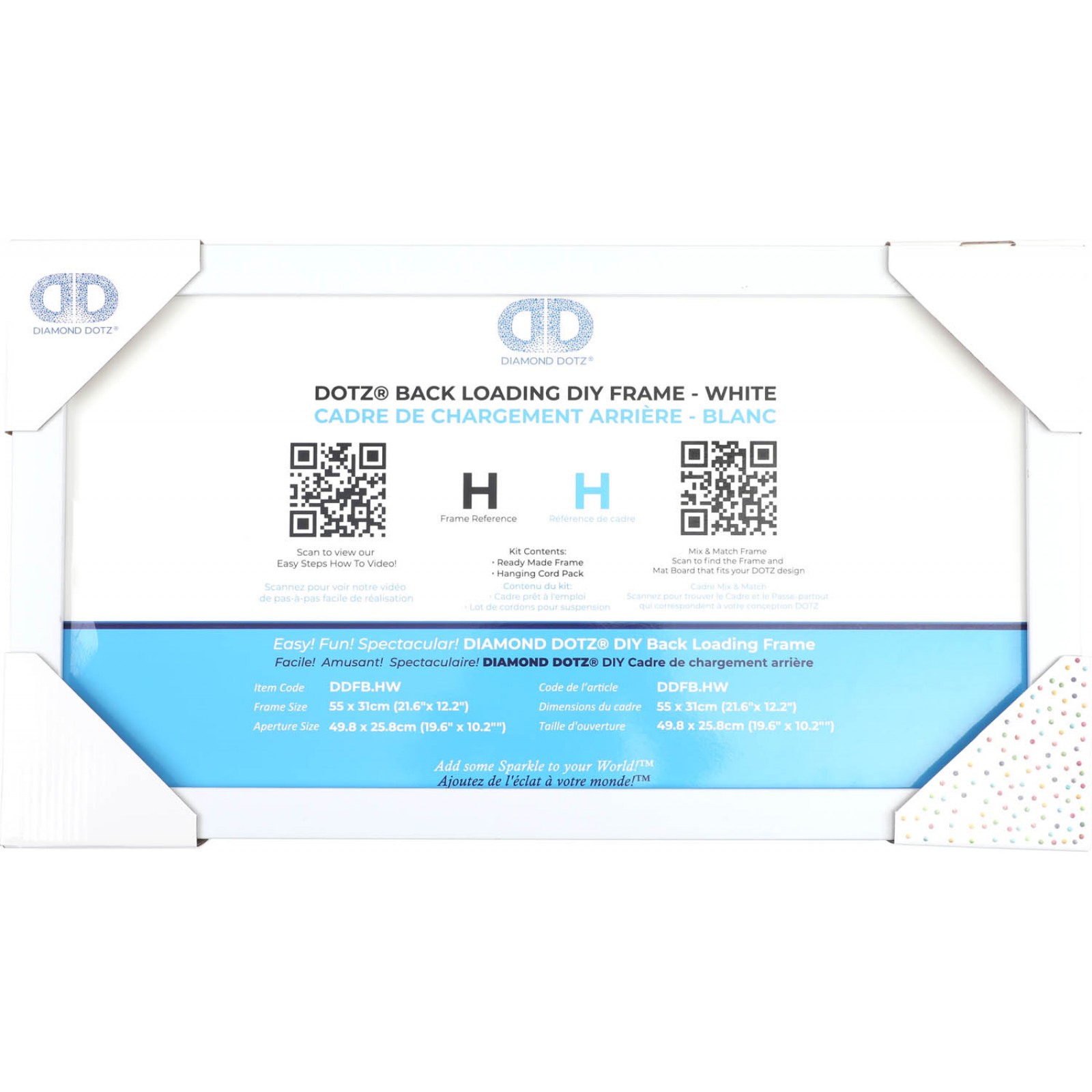 BACK LOADING FRAME H WHITE - 21.70 x 12.20 in
