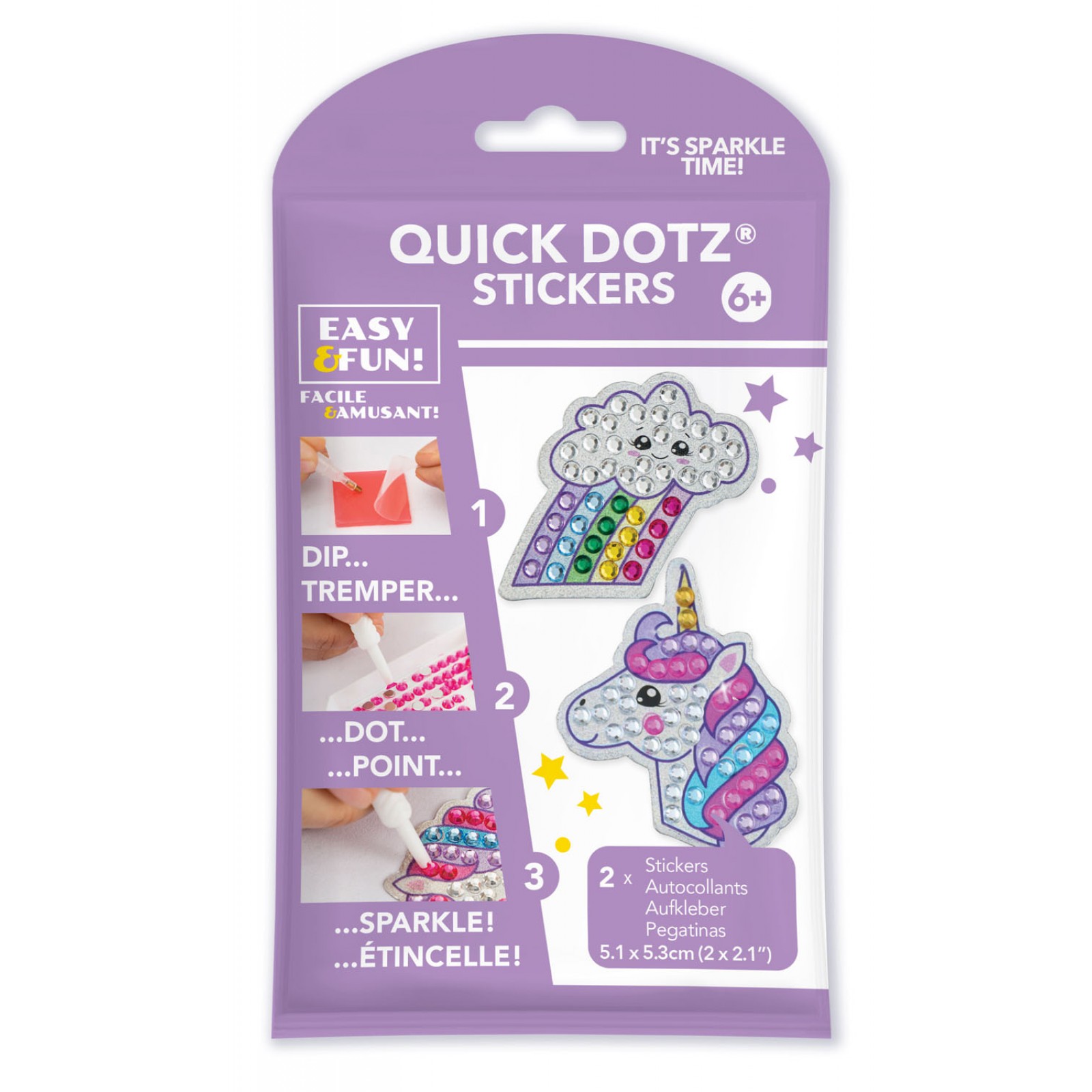 BIG DOTZ ® Stickers Pack 6 Rainbow Unicorn