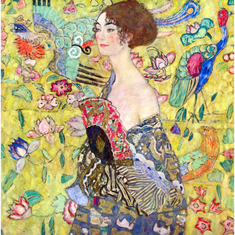 Lady with Fan (après Klimt)