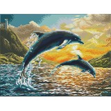 Dolphin Sunset - Pre-Framed Kit