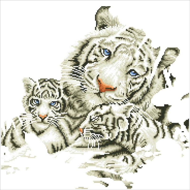 White Tiger & Cubs
