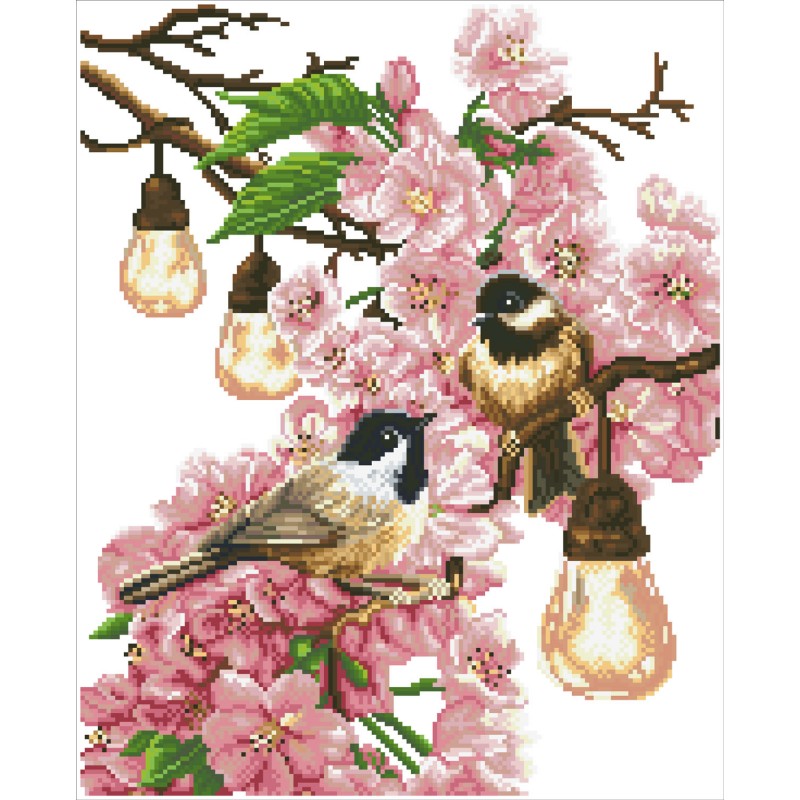 Cherry Blossoms   Chickadees