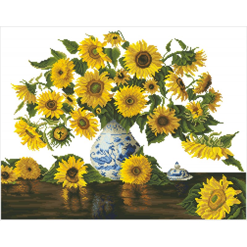 Sunflowers In A China Vase