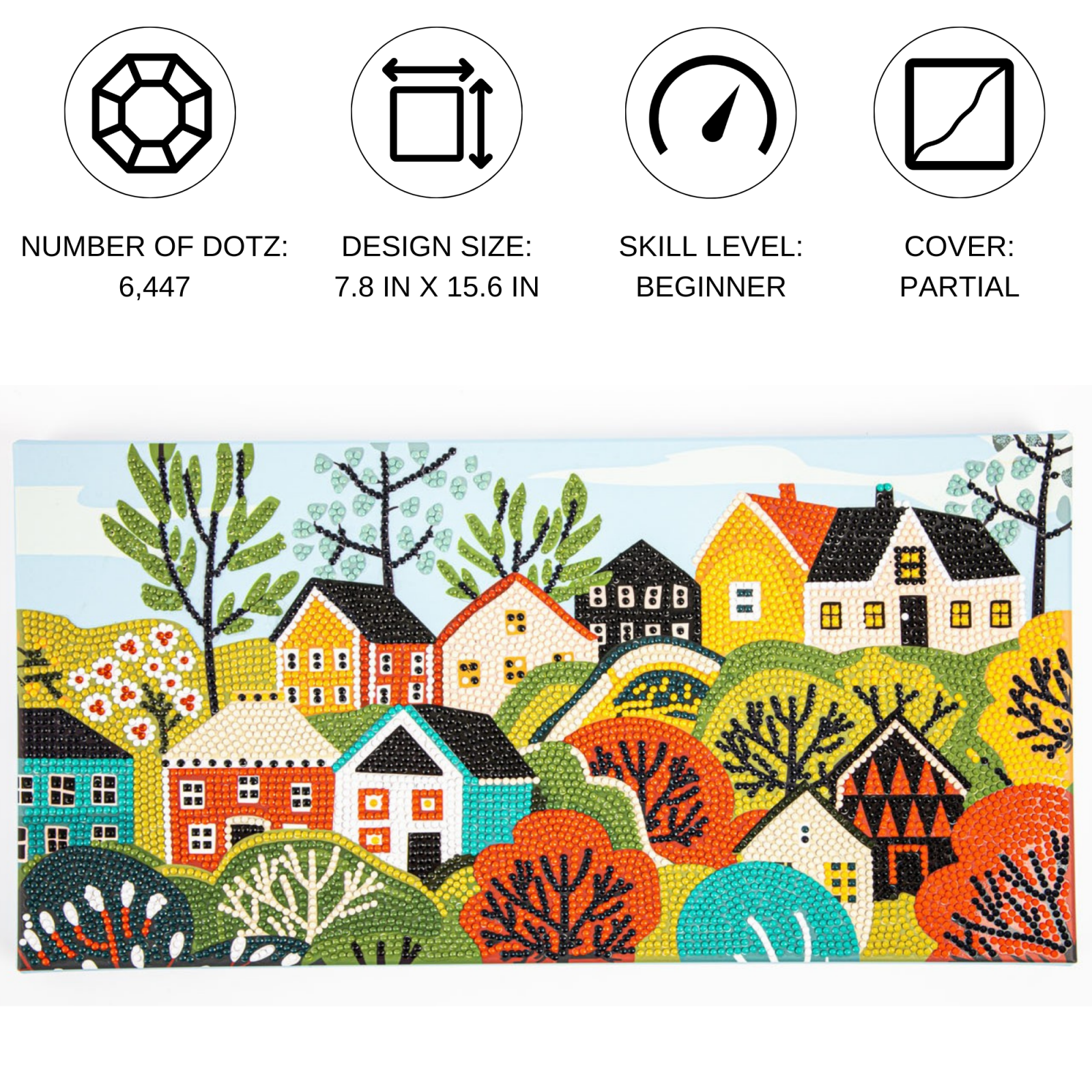 Diamond Dotz Decor Decorative Box Village Diamond Painting - 15.8" x 7.9"
