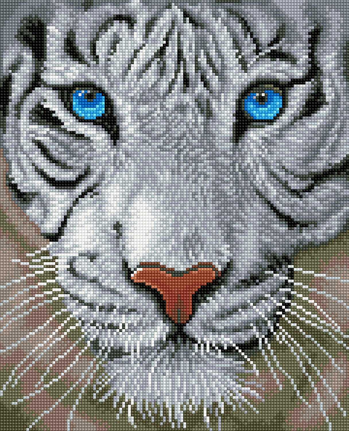 Diamond Painting 3D White Tiger – Diamonds Wizard